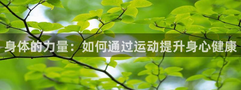 欧亿体育官方平台体育：身体的力量：如何通过运动提升身心健康